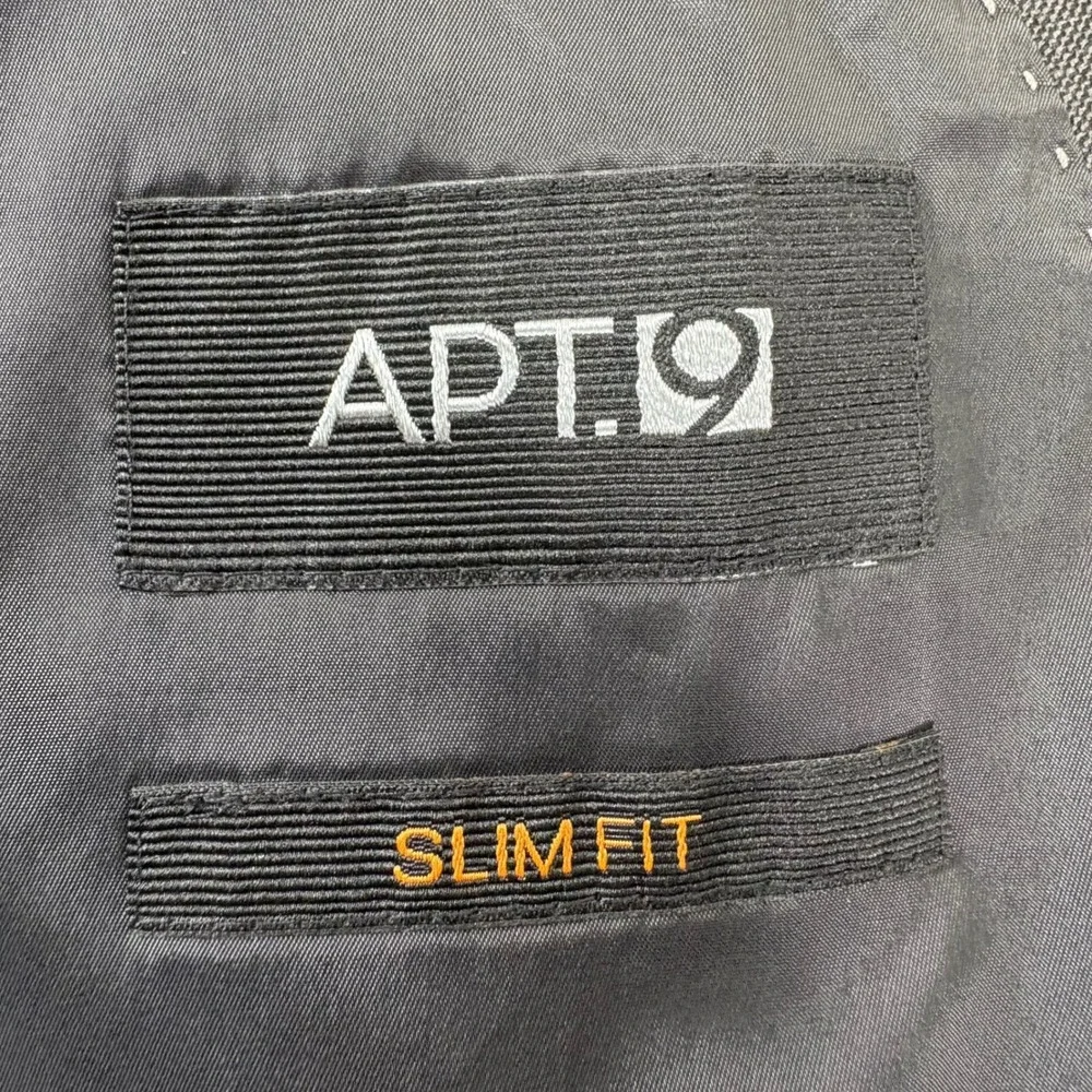 Apt 9 Suit Mens 42R 32x27.5 Gray Slim Fit 2-Piece Professional Corpcore Office